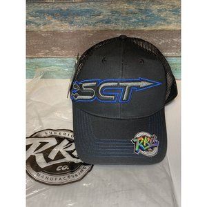 SCT Hat Embroidered Flame & Arrow Logo Black Mesh Trucker Cap NWT New with Tags